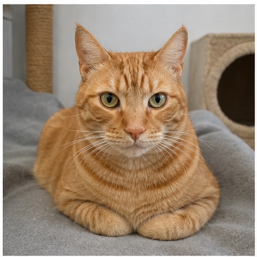 Synthetisches Demo-Profil von Charly, einer Katze in einer tierheimtypischen Umgebung