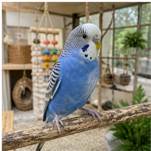 Synthetisches Demo-Profil von Pico, einem Vogel in einer tierheimtypischen Umgebung